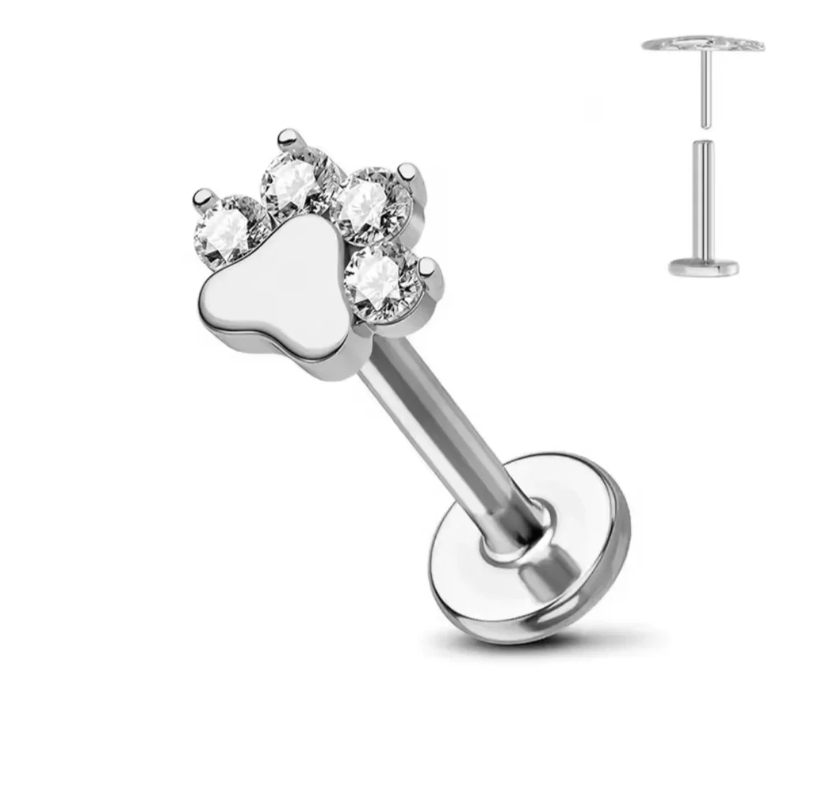 Guardian Paw Flat Back Stud - SKYRYL