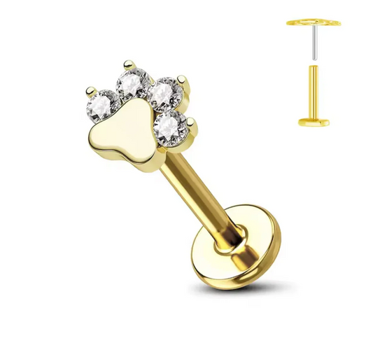 Guardian Paw Flat Back Stud - SKYRYL